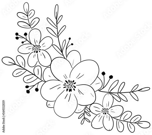 Bunch of flowers vector transparency clipart.