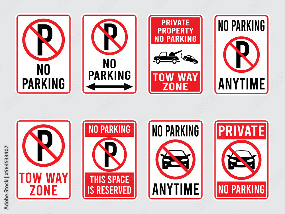 No Parking sign Vector on background No Parking sign Vector on background