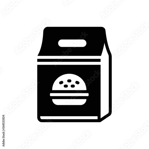 Black solid icon for packed photo