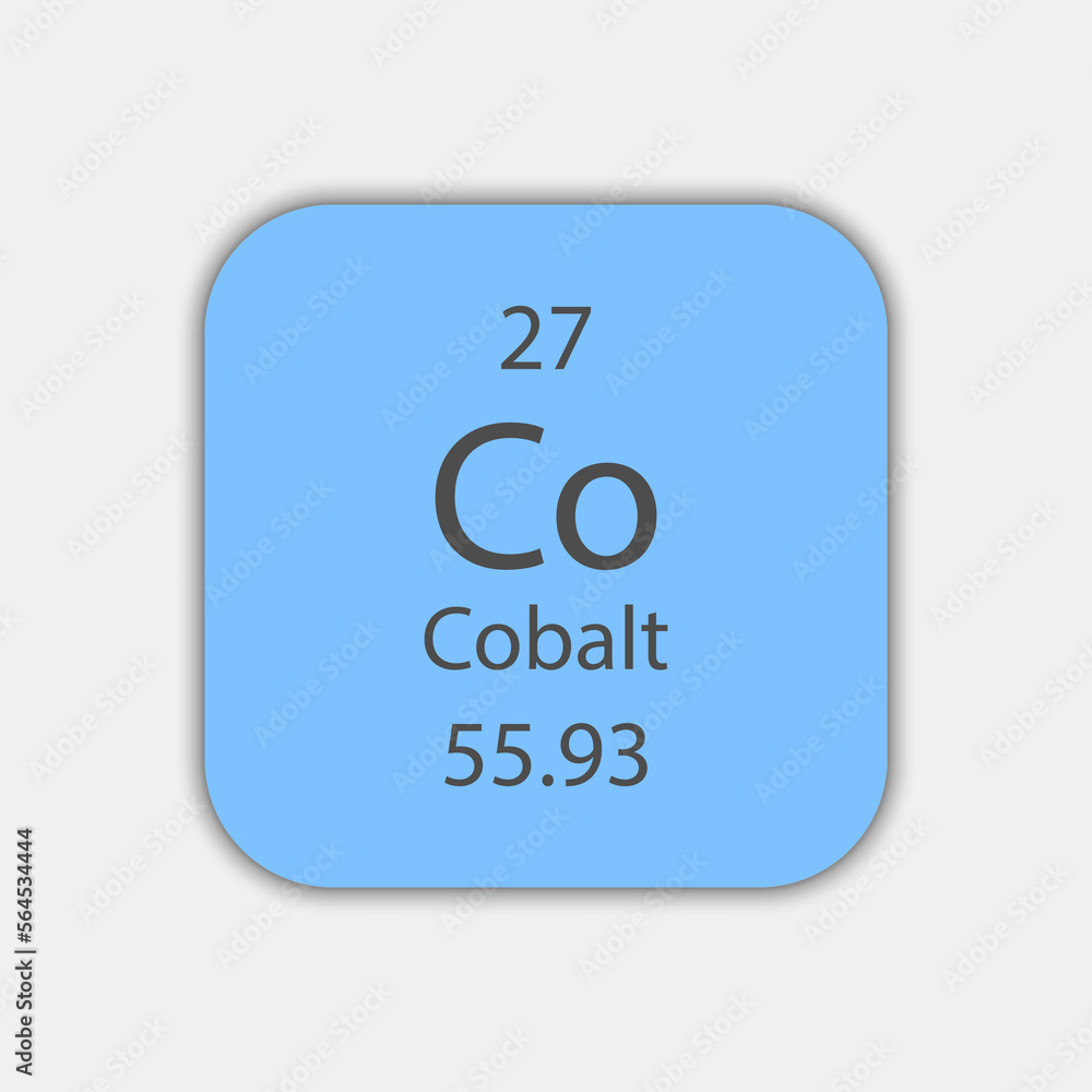 Cobalt symbol. Chemical element of the periodic table. Vector illustration. Cobalt symbol. Chemical element of the periodic table. Vector illustration.