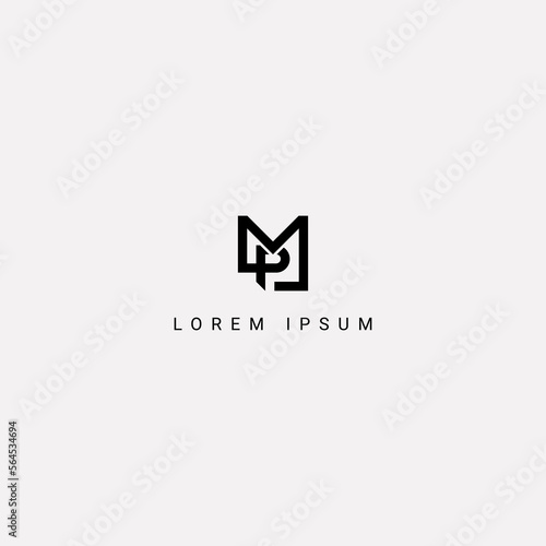Abstract letter MP PM logo icon design vector element.