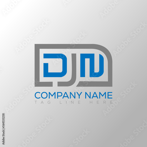 DJN letter logo creative design. DJN unique design.
 photo