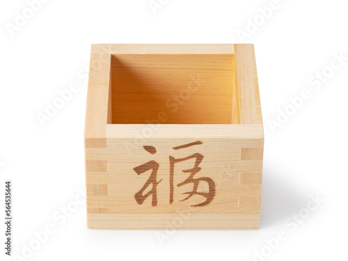 Wooden Masu with the word 