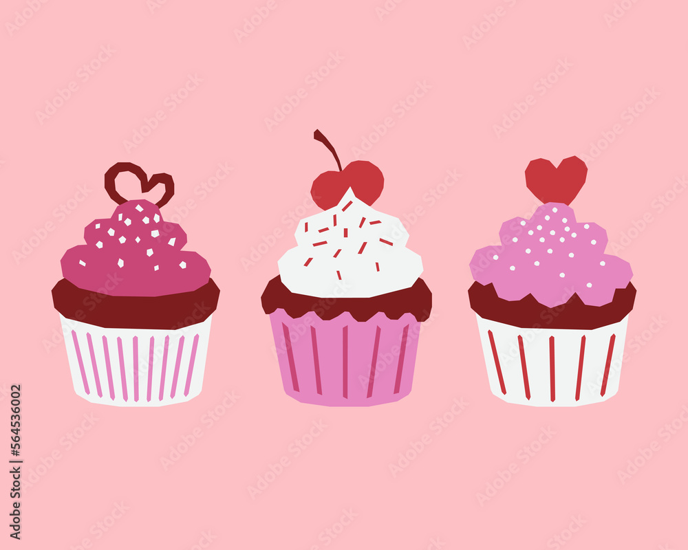 Festive muffins and cupcakes. Valentines Day dessert or wedding. Festive muffins and cupcakes. Valentines Day dessert or wedding.