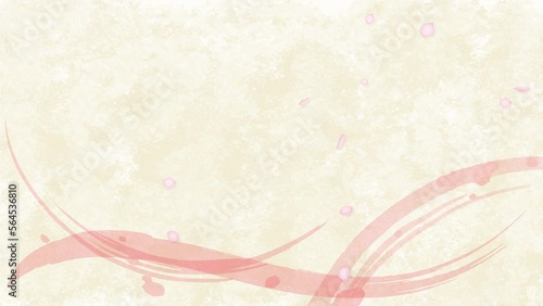 和風背景に桜の花びらが舞い落ちるループアニメーション4k動画素材