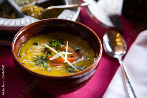 Mulligatawny is an Indian dish that is very similar to a soup. In Tamil the word 'mulligatawny' translates as watery pepper.