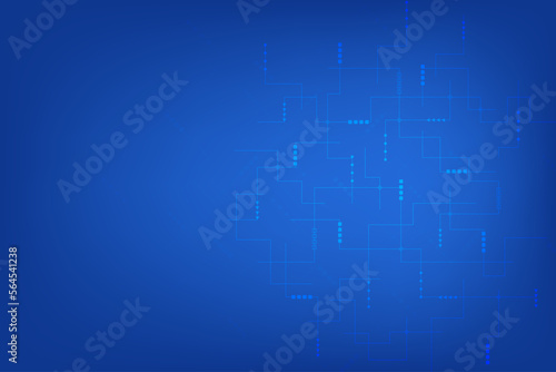 Abstract modern network connection with line and dot on deep blue background.