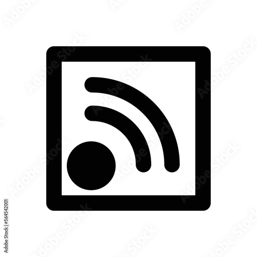 Black solid icon for rss network