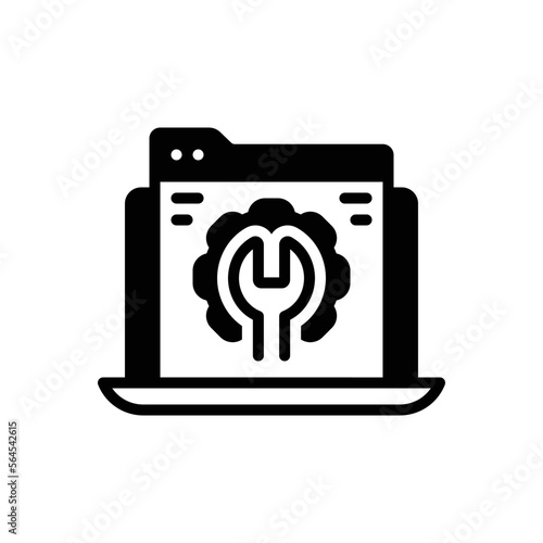Black solid icon for webmaster
