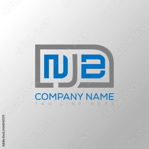 NJZ Logo letter monogram with diamond shape design template.
 photo