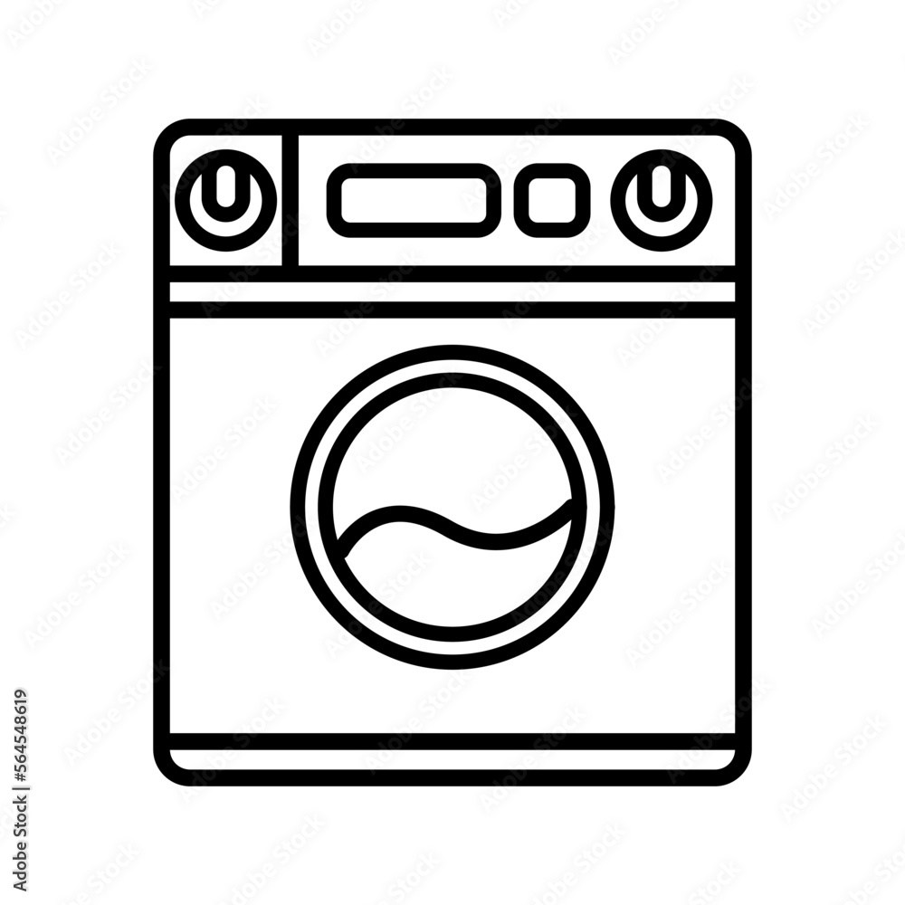 Simple Washing Machine Icon Outline Vector Illustration Simple Washing Machine Icon Outline Vector Illustration