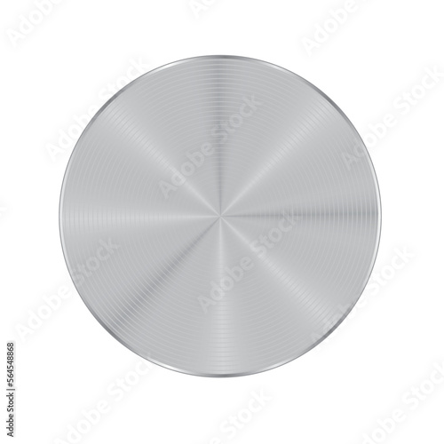 Round metal button isolated on a white background