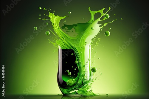 green splash juice made with generative ai photo