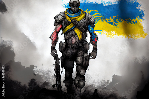 Ukraine flag patriot illustration design  ukrainian patriotism flags  Generative AI