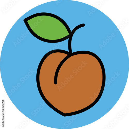 Peach Vector Icon
