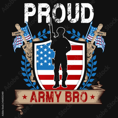 Proud army bro tshirt design