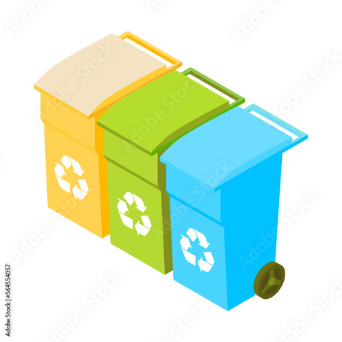 Isometric Garbage Containers