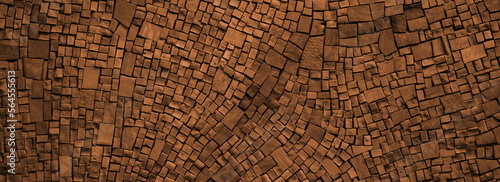 Hintergrund abstrakt sepia beige, Banner, Textur Mosaiksteine	, Steinwand, Mosaik