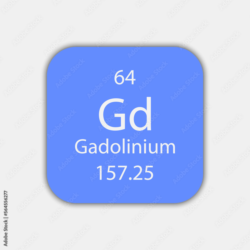 Gadolinium symbol. Chemical element of the periodic table. Vector illustration. Gadolinium symbol. Chemical element of the periodic table. Vector illustration.