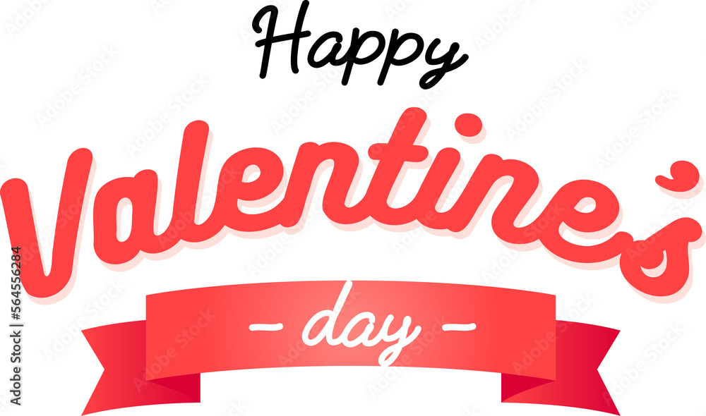 Happy valentines day text ribbon Happy valentines day text ribbon