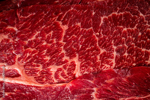 Raw beef pulp. Macro background. Beef texture.