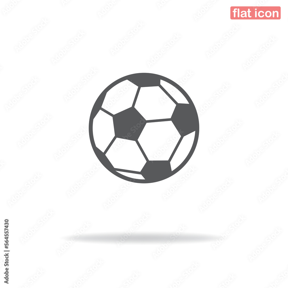 Soccer ball simple vector icon. Silhouette icon. Minimalistic style.
