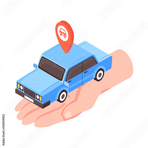 Isometric Car Sharing Icon