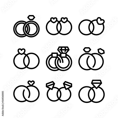 wedding rings icon or logo isolated sign symbol vector illustration - high quality black style vector icons