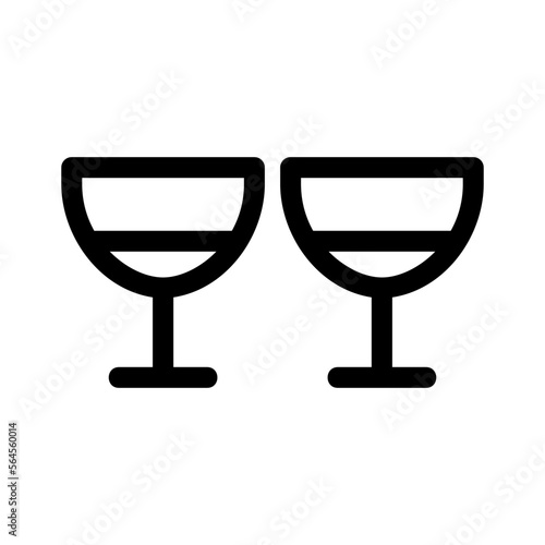 wine glasses icon or logo isolated sign symbol vector illustration - high quality black style vector icons © Zahroe