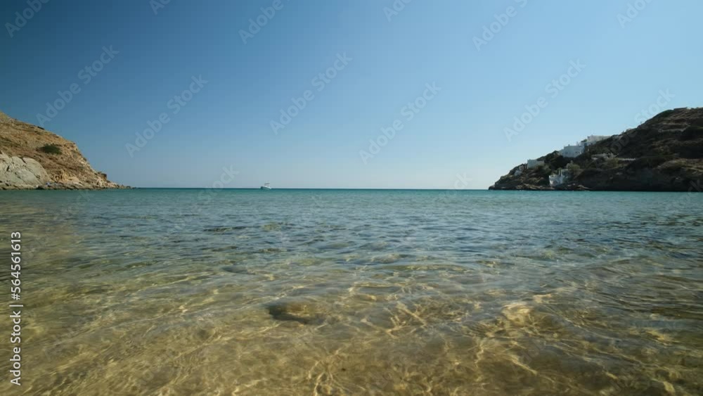 The sandy and turquoise dream beach of Kolitsani in Ios Greece The sandy and turquoise dream beach of Kolitsani in Ios Greece