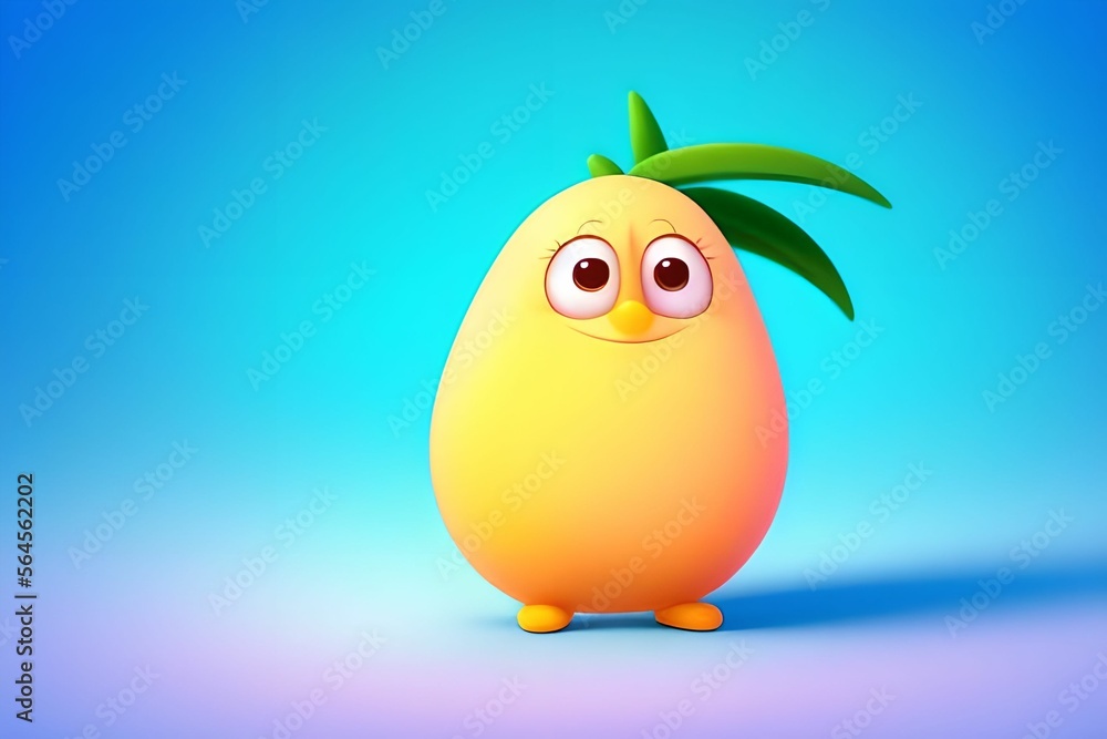 Cute Cartoon Mango Character, made with generative AI Cute Cartoon Mango Character, made with generative AI