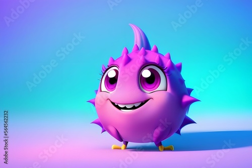 Cute Cartoon Dragon fruit Character, made with generative AI