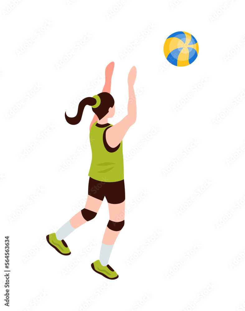 Schoolgirl Volleyball Player Composition