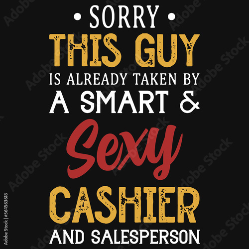 Cashier s typographic tshirt design