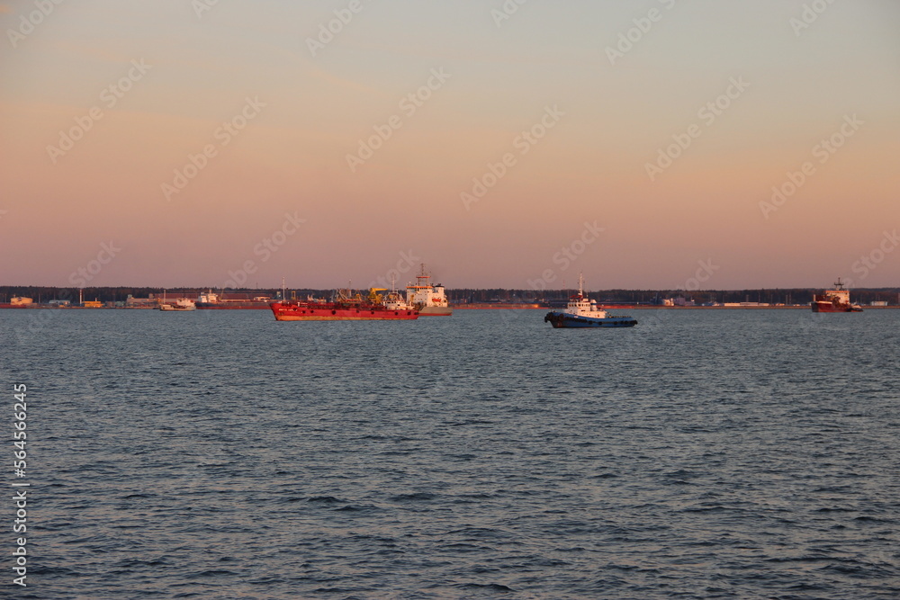 Baltic Sea Winter Ice Ship Port