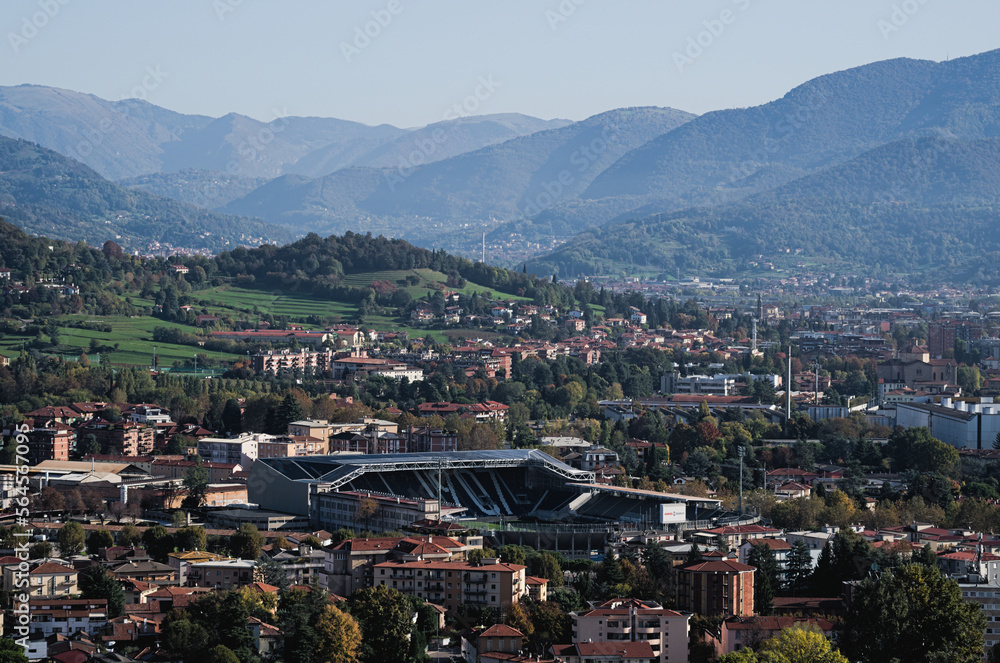 Aerial view  of  Bergamo, Italian Capital of Culture 2023, Italy