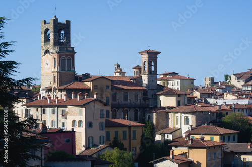 View of Città Alta (upper town). Bergamo, Italian Capital of Culture 2023, Italy