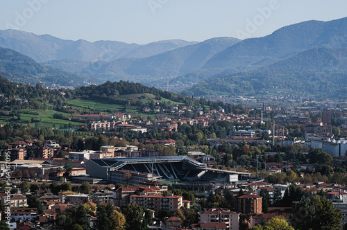 Aerial view of Bergamo, Italian Capital of Culture 2023, Italy