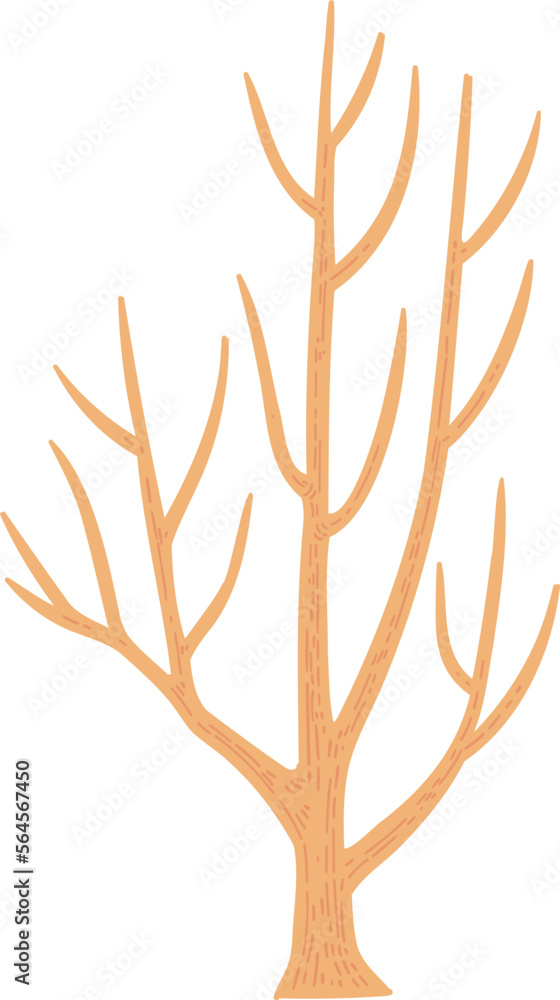 Fototapeta premium decoration side view of tree illustration.