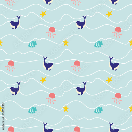 Under the Sea with blue background