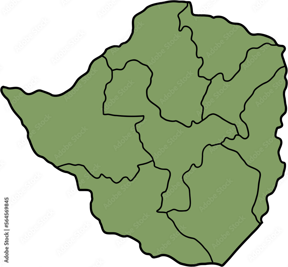 Obraz premium doodle freehand drawing of zimbabwe map.