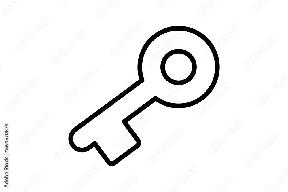 Key icon illustration. icon related to security. Line icon style. Simple vector design editable Key icon illustration. icon related to security. Line icon style. Simple vector design editable