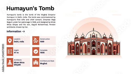 The Heritage of Humayun's Tomb Monumental Design Vector Illustration photo