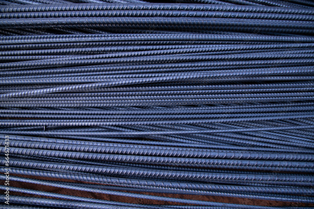 Steel wire in the construction site, close-up, macro Steel wire in the construction site, close-up, macro