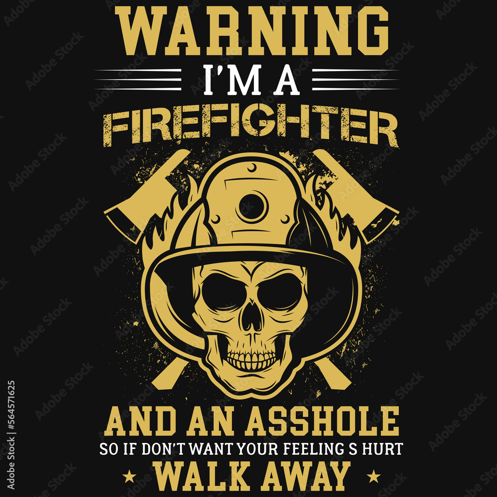 Fototapeta premium Firefighter graphic tshirt design