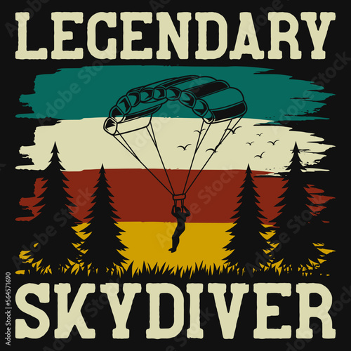 Legendary skydiving tshirt design