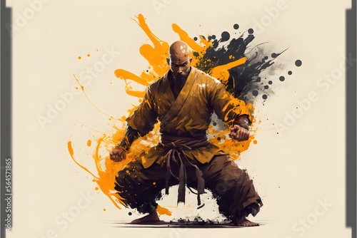 Canvas Print A kung fu karate champion or fighter.