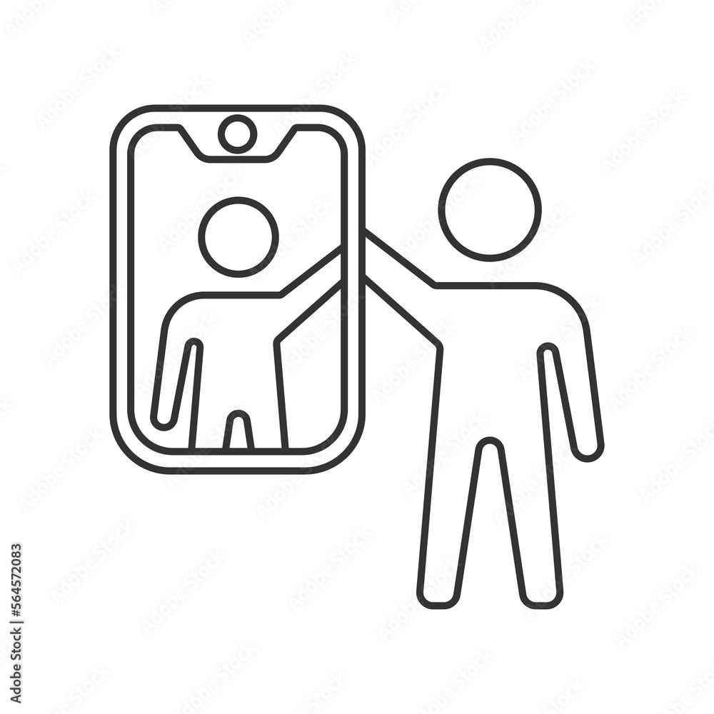 Selfie vector icon. Line sign for mobile concept and web design. Symbol, logo illustration. Vector graphics Selfie vector icon. Line sign for mobile concept and web design. Symbol, logo illustration. Vector graphics
