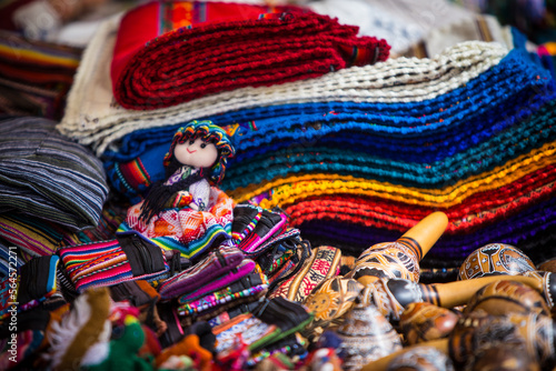 Peruvian Souvenirs of dolls and scarfs photo