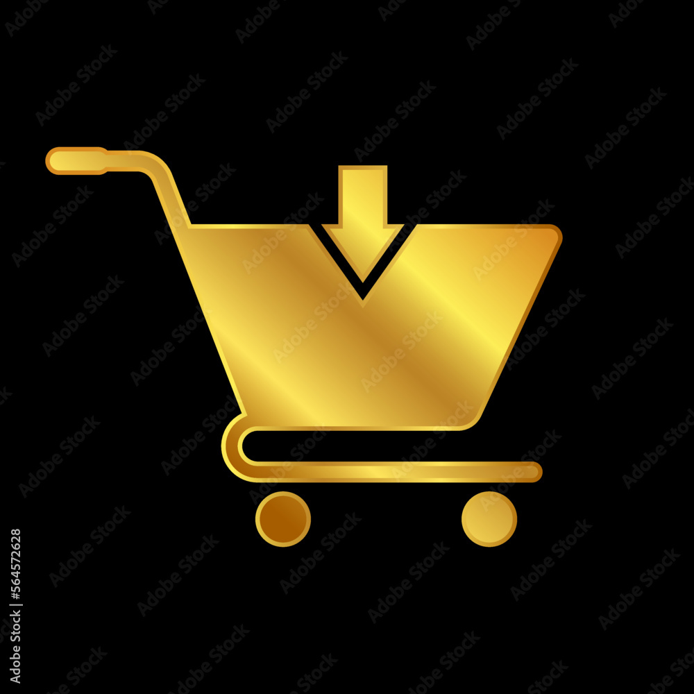 gold trolley, trolley icon vector logo template gold trolley, trolley icon vector logo template